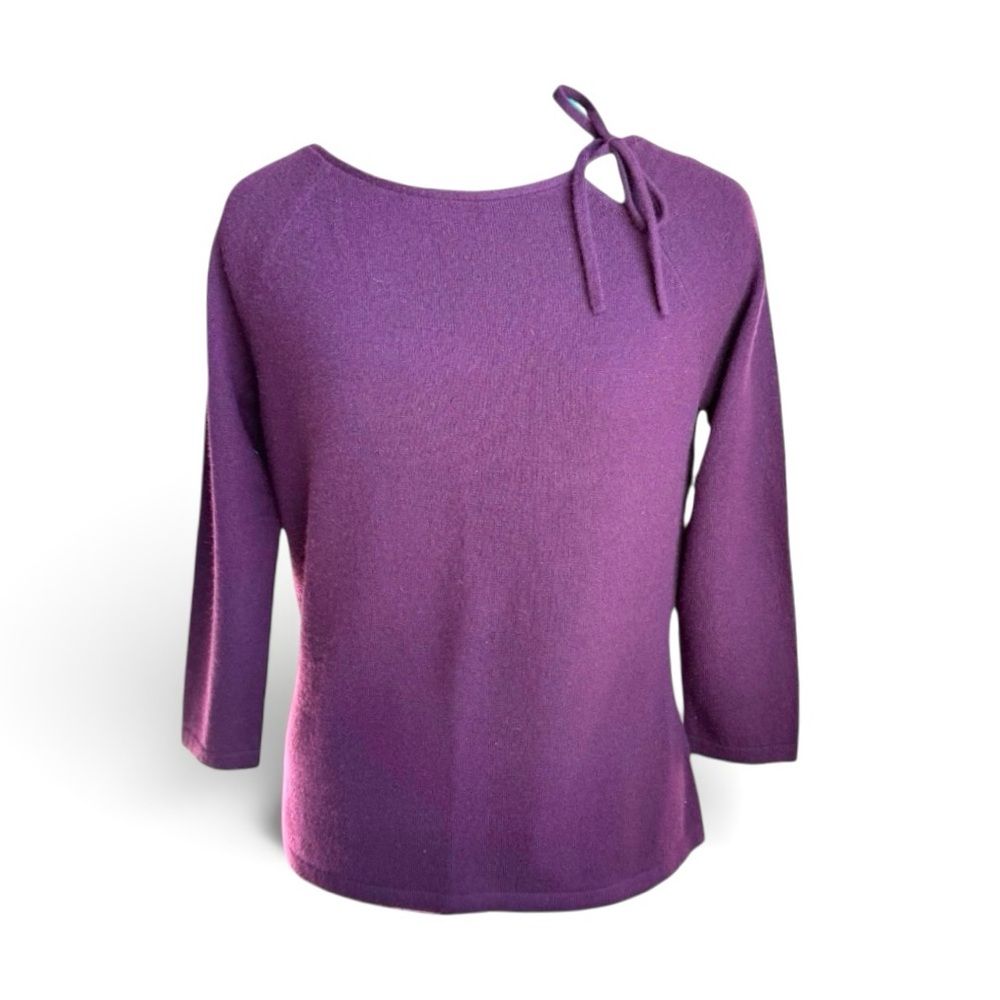 Ann Taylor Violet Crew Neck Sweater with Bow